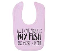 All I Care About is My Fish and Maybe Three People Cotton Baby bib - Pastel Pink