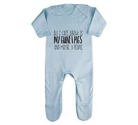 All I Care About is My Guinea Pig and Maybe Three People Baby Romper Jumpsuit with feet, 3-6 Months, Pastel Blue