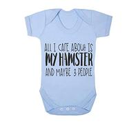 All I Care About is My Hamster and Maybe Three People Baby Grow Vest, 0-3 Months, Pastel Blue
