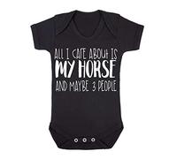 All I Care About is My Horse and Maybe Three People Baby Grow Vest, 0-3 Months, Black