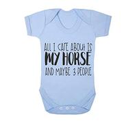 All I Care About is My Horse and Maybe Three People Baby Grow Vest, 0-3 Months, Pastel Blue