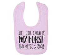 All I Care About is My Horse and Maybe Three People Cotton Baby bib - Pastel Pink