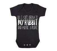 All I Care About is My Rabbit and Maybe Three People Baby Grow Vest, 6-12 Months, Black