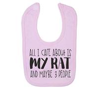 All I Care About is My Rat and Maybe Three People Cotton Baby bib - Pastel Pink