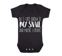 All I Care About is My Snail and Maybe Three People Baby Grow Vest, 0-3 Months, Black