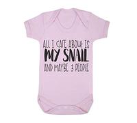 All I Care About is My Snail and Maybe Three People Baby Grow Vest, 6-12 Months, Pastel Pink