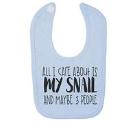 All I Care About is My Snail and Maybe Three People Cotton Baby bib - Pastel Blue