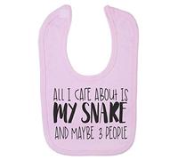 All I Care About is My Snake and Maybe Three People Cotton Baby bib - Pastel Pink