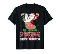 All I Need for Christmas is A Cure Santa Diabetes Awareness T-Shirt