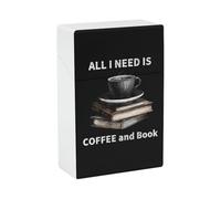 All I Need Is Coffee And Book Funny Cigarette Case Stylish Cigarettes Holder Box Ideal Gifts for Men Women Smoker