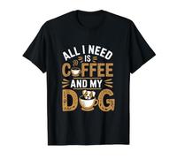 All I Need is Coffee and My Dog Funny Dog Lover Coffee Value Graphic T-Shirt, Men, Black, L