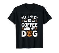 All I Need is Coffee and My Dog Value Graphic T-Shirt, Men, Black, XL