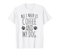 All I Need is Coffee and My Dog Value Graphic T-Shirt, Men, White, L