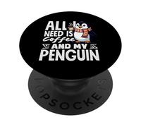 All I Need Is Coffee And My Penguin Cute Penguin Coffee PopSockets Adhesive PopGrip