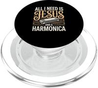 All I Need Is Jesus And A Harmonica Christian Worship PopSockets PopGrip for MagSafe