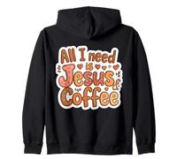 All I Need is Jesus and Coffee Christian Mom Dad Jesus God Zip Hoodie