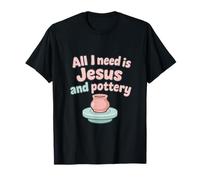 All I Need Is Jesus & Pottery Cartoon Pastel T-Shirt