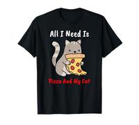All I Need Is My Pizza An Cat Funny Pizza Freak Shirt T-Shirt