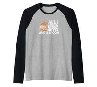 All I Need is Peanut Butter and A Spoon Cute Peanut Butter Raglan Baseball Tee