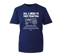 All I Need is This Tractor T-Shirt Funny Slogan Joke Birthday Gift Fram Farmer Vintage Truck Adult Kids Unisex Tee Top (Navy, 3XL)