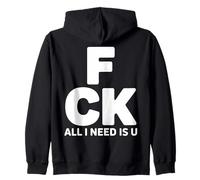 All I Need Is U Romantic Couples Zip Hoodie