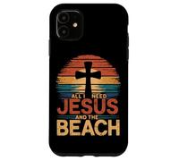 All I Need Jesus and The Beach Funny Christian Sun Vacation Case for iPhone 11