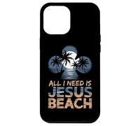 All I Need Jesus and The Beach Funny Christian Sun Vacation Case for iPhone 12 Pro Max