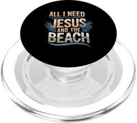 All I Need Jesus and The Beach Funny Christian Sun Vacation PopSockets PopGrip for MagSafe