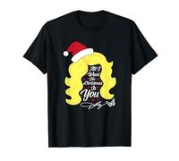 All I Want Christmas Dolly Wig T-Shirt