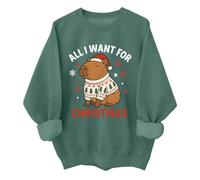 All I Want For Christmas Capybara Sweatshirt Cute Capybara Christmas Shirt Unisex Green