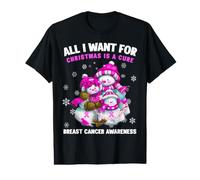 All I Want for Christmas is A Cure - Breast Cancer Awareness Value Graphic T-Shirt