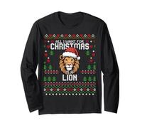All I Want for Christmas is A Lion Ugly Xmas Sweater Festive Long Sleeve T-Shirt