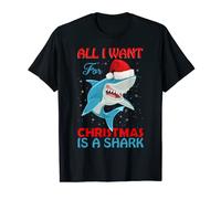 All I Want For Christmas Is A Shark Santa funny Shark T-Shirt