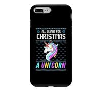 All I Want For Christmas Is A Unicorn Ugly Sweater Xmas Fun Case for iPhone 7 Plus/8 Plus