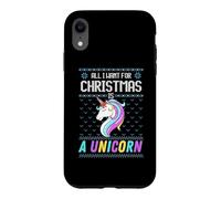 All I Want For Christmas Is A Unicorn Ugly Sweater Xmas Fun Case for iPhone XR