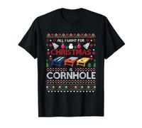 All I-Want for Christmas is Cornhole Ugly Cornhole Christmas T-Shirt