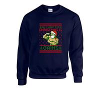 All I Want For Christmas Is Gains Jumper, Funny Santa Hat Gym Lover Ugly Merry Xmas Gift Sweatshirt Unisex Kids Adults Top(XL, Navy)