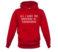 All I Want For Christmas Is Siuuuuuu - Childrens/Kids Pullover Hoodie - Fire Red - 9-11 Years