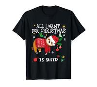 All I Want For Christmas Is Sleep Sloth Christmas T-Shirt