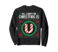 All I Want For Christmas Is U Candy Cane Funny Ugly Xmas Fun Sweatshirt