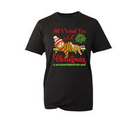 All i Want for Christmas is uninterrupted nap Funny Meme Sloth Lazy Sloth Christmas T Shirt Unisex Kids Adult(Black, 4XL)