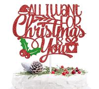 All I Want for Christmas is You Cake Topper, Welcome Santa Baby, Xmas Christmas Baby Shower Winter First Birthday Party Decorations Supplies