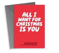 All I Want For Christmas Is You ...Naked Funny Christmas Card For Other Half