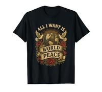 All I Want is World Peace Vintage Dove Globe Global Unity T-Shirt