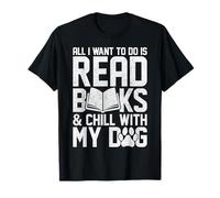 All I Want to Do is Read Books Funny Reading Dog Lovers T-Shirt