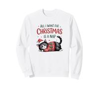 All I What for Christmas is a Nap Cute Cat Sweatshirt
