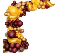 ALL- IN-1 Burgundy Lemon Yellow Balloon Garland for Magical Party Decorations, Metallic Gold Confetti Balloons for Birthday Decorations Magical Theme Baby Shower Birthday Supplies Favors