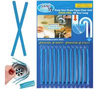ALL IN HERE Drain Sticks Pack Of 12, Easy Flow Drain Sticks For Sink, Basin, Bathtub, Prevents Blockages and Bad Odour Perfect for Grease, Fat, Food Residue (12 Sticks)