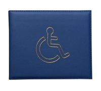 All in HERE Leather PU Disabled Disable Badge Hologram Safe Parking Holder Wallet (Navy)