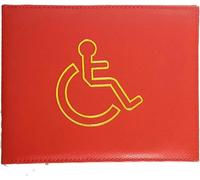 All in HERE Leather PU Disabled Disable Badge Hologram Safe Parking Holder Wallet (Orange)